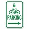 Signmission Parking With Lock Cycle & Right Arrow Symbol Heavy-Gauge Alum. Sign, 12" x 18", A-1218-23473 A-1218-23473 - alternate 1
